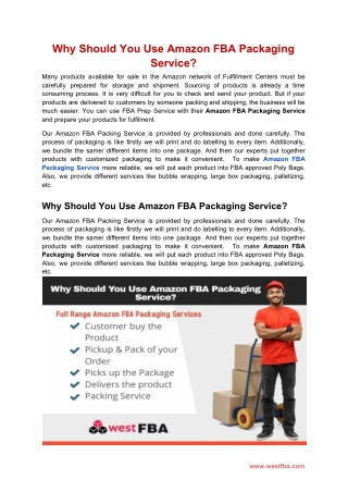 Why Should You Use Amazon FBA Packaging Service?