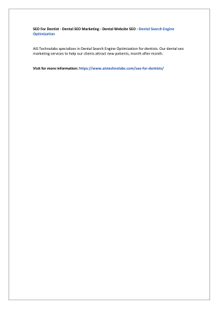 SEO For Dentist - Dental SEO Marketing - Dental Website SEO - Dental Search Engine Optimization