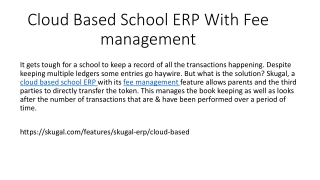 Cloud Based School ERP With Fee management