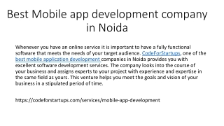 Best Mobile app development company in Noida