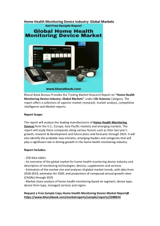 Global Home Health Monitoring Device Market Research Report Forecast 2025