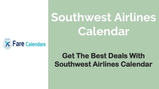 Southwest Airlines Calendar