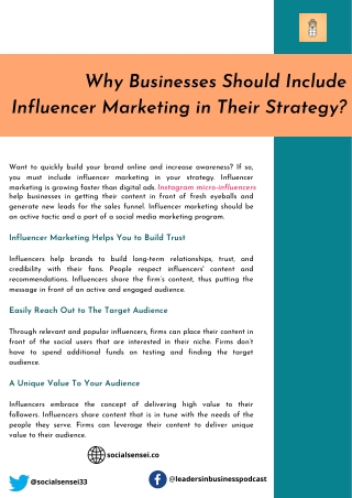 Why Businesses Should Include Influencer Marketing in Their Strategy?