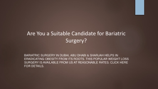 Are You a Suitable Candidate for Bariatric Surgery?