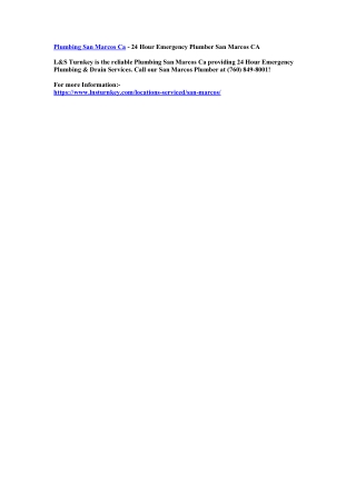 Plumbing San Marcos CaPlumbing San Marcos Ca - 24 Hour Emergency Plumber San Marcos CA
