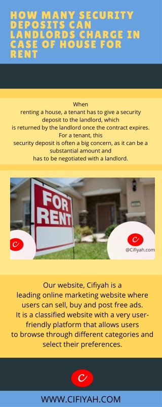 How many security deposits can landlords charge in case of house for rent