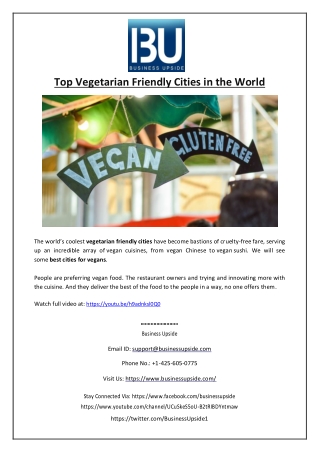 Top Vegetarian Friendly Cities in the World