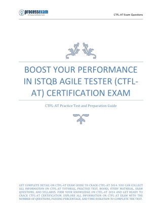 Boost Your Performance in ISTQB Agile Tester (CTFL-AT) Certification Exam