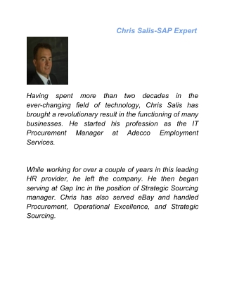 Chris Salis-SAP Expert