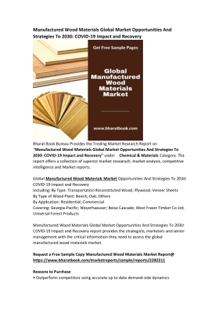 Worldwide Manufactured Wood Materials Market Research Report Forecast to 2030