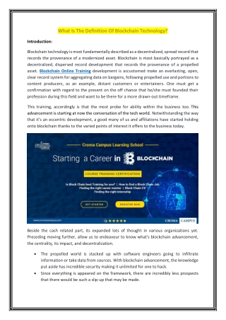 What Is The Definition Of Blockchain Technology?