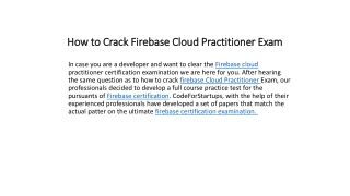 How to Crack Firebase Cloud Practitioner Exam