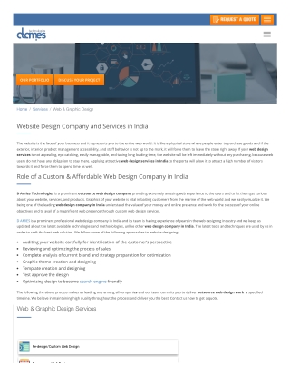 Outsource Web Design Company in India | D Amies Technologies