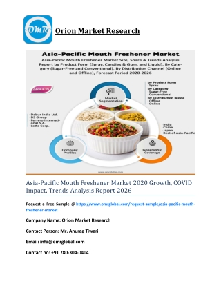 Asia Pacific Mouth Freshener Market 2020 Growth, COVID Impact, Trends Analysis Report 2026