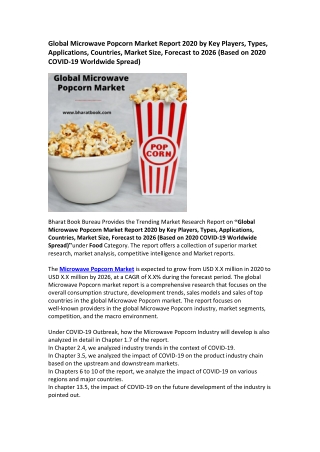 Global Microwave Popcorn Market Research Report 2020-2026