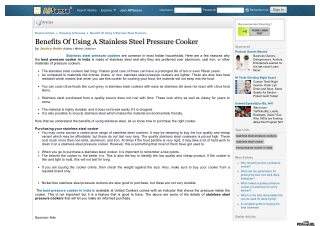 Benefits Of Using A Stainless Steel Pressure Cooker