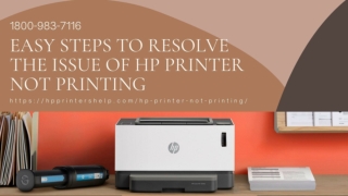 Hp Printer Not Printing 1-8009837116 Hp Printer Troubleshooting -Call Now