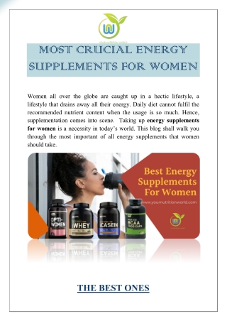 ENERGY SUPPLEMENTS FOR WOMEN