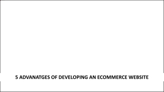 5 Advantages Of Developing An Ecommerce Website