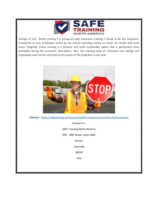 Online Traffic Control Person Certification Training