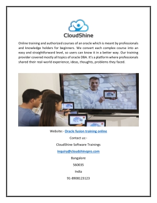Oracle Fusion Training Online | CloudShine