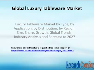 Luxury Tableware Market by Type, by Application, by Distribution, by Region, Size, Share, Growth, Global Trends, Industr