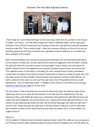 DiscoverTheVeryBestEspressoDevice