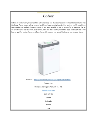140 Pint Dehumidifier For Home USA | Colzer