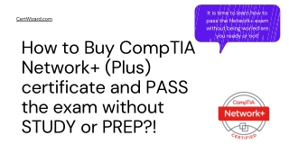 How to Buy CompTIA Network  (Plus) certificate and PASS the exam without STUDY or PREP?!