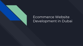 Ecommerce Website Development in Dubai