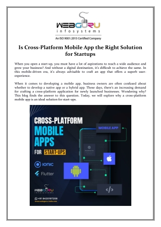 Is Cross-Platform Mobile App the Right Solution for Startups