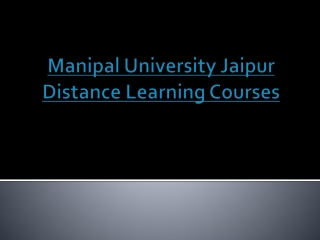 Manipal University Jaipur distance learning courses