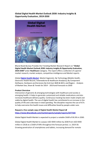 Global Digital Health Market Analysis, Application & Forecast to 2030