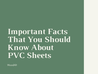 Important Facts That You Should Know About PVC Sheets