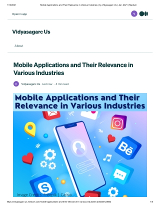 Mobile Applications and Their Relevance in Various Industries