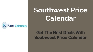 Southwest Price Calendar