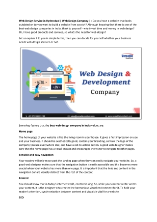 Web design service in hyderabad | web design company