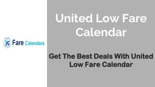 United Low Fare Calendar