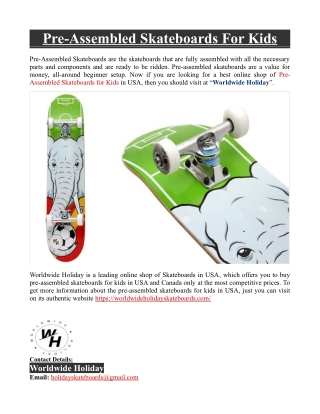 Pre-Assembled Skateboards For Kids