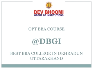 BBA Course @DBGI BBA College in Dehradun