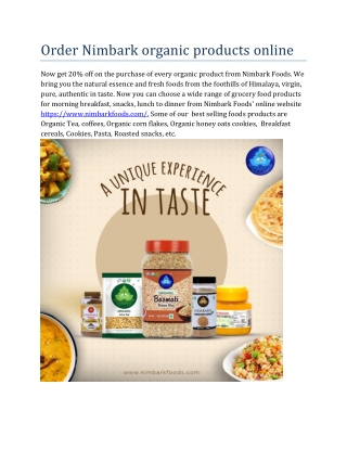 Order Nimbark organic products online