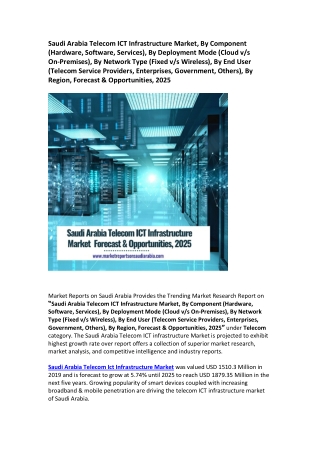 Saudi Arabia Telecom ICT Infrastructure Market Forecast & Opportunities, 2025