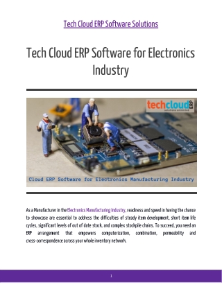 Tech Cloud ERP Software for Electronics Industry