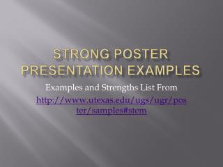 Strong Poster Presentation Examples