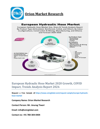 European Hydraulic Hose Market 2020 Growth, COVID Impact, Trends Analysis Report 2026