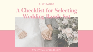 A Checklist for Selecting Wedding Bands Set