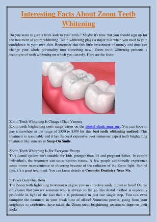 Interesting Facts About Zoom Teeth Whitening