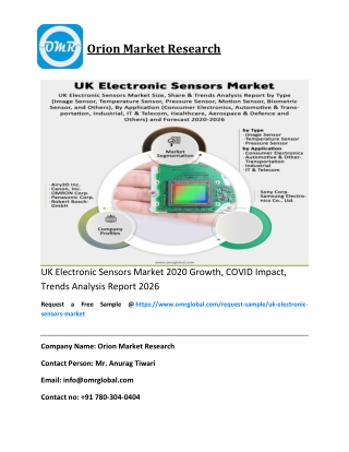 UK Electronic Sensors Market 2020 Growth, COVID Impact, Trends Analysis Report 2026