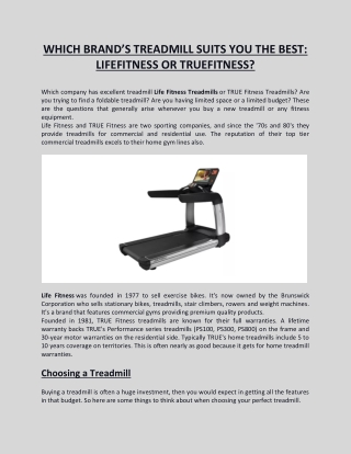 WHICH BRAND’S TREADMILL SUITS YOU THE BEST LIFEFITNESS OR TRUEFITNESS