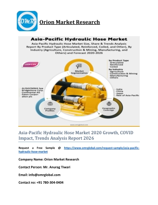 Asia-Pacific Hydraulic Hose Market 2020 Growth, COVID Impact, Trends Analysis Report 2026